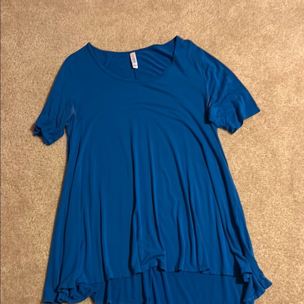 LuLaRoe Blue Asymmetrical Tunic Top